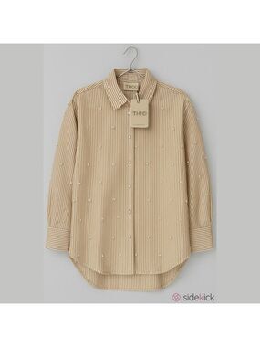 THEO The Label Sand Pearl Echo Shirt NWT
